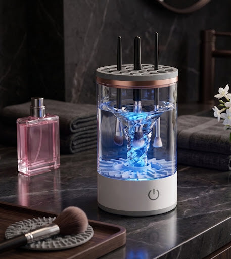 Prime & Polish Automatic Makeup Brush Cleaner.